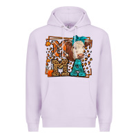 Lilac Western Fall Cow Mama Premium Hoodie - LillyAllenDesigns