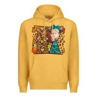 Mustard Western Fall Cow Mama Premium Hoodie - LillyAllenDesigns