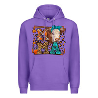 Purple Western Fall Cow Mama Premium Hoodie - LillyAllenDesigns