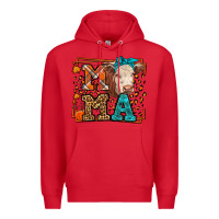 Red Western Fall Cow Mama Premium Hoodie - LillyAllenDesigns