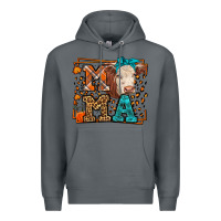 Rock Western Fall Cow Mama Premium Hoodie - LillyAllenDesigns