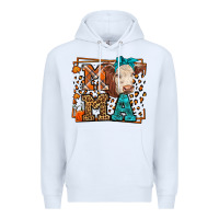 White Western Fall Cow Mama Premium Hoodie - LillyAllenDesigns
