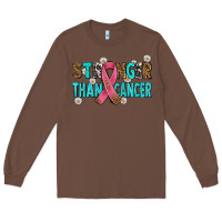 Chestnut stronger than cancer with cancer ribbon Long Sleeve Tee - AdoDesignShop