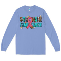 Colony Blue stronger than cancer with cancer ribbon Long Sleeve Tee - AdoDesignShop
