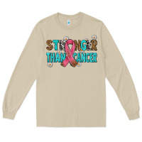 Mushroom stronger than cancer with cancer ribbon Long Sleeve Tee - AdoDesignShop