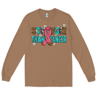 Toasted Coconut stronger than cancer with cancer ribbon Long Sleeve Tee - AdoDesignShop