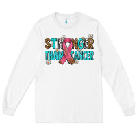 White stronger than cancer with cancer ribbon Long Sleeve Tee - AdoDesignShop