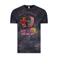 Cloud Black just a woman who loves her welder Vintage Tee - SublimationCraftShop