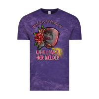 Cloud Purple just a woman who loves her welder Vintage Tee - SublimationCraftShop