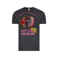 Vintage Black just a woman who loves her welder Vintage Tee - SublimationCraftShop