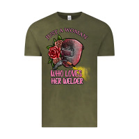 Vintage Olive just a woman who loves her welder Vintage Tee - SublimationCraftShop