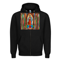 Black our lady of Guadalupe serape Zipper Hoodie - BarkalooDesign