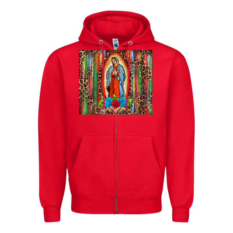 Our Lady Of Guadalupe Serape Zipper Hoodie by BarkalooDesign | Teevron