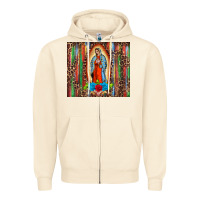 Sandshell our lady of Guadalupe serape Zipper Hoodie - BarkalooDesign