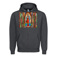 Smoke our lady of Guadalupe serape Zipper Hoodie - BarkalooDesign
