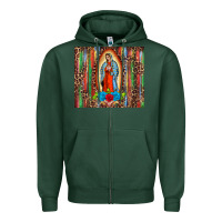 Sports Green our lady of Guadalupe serape Zipper Hoodie - BarkalooDesign