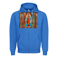 True Royal our lady of Guadalupe serape Zipper Hoodie - BarkalooDesign