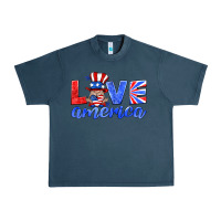 Midnight Navy love america gnome Urban Heavy Tee - HRA Design Shop