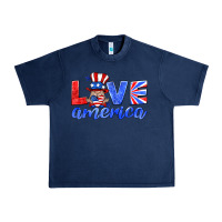 Navy love america gnome Urban Heavy Tee - HRA Design Shop