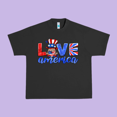 Love America Gnome Urban Heavy Tee Designed By Hra Design Shop