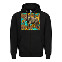 Black western sunflowers elephant Zipper Hoodie - LillyAllenDesigns