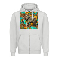 Dove Grey western sunflowers elephant Zipper Hoodie - LillyAllenDesigns
