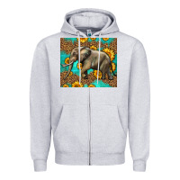 Heather Grey western sunflowers elephant Zipper Hoodie - LillyAllenDesigns
