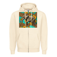 Sandshell western sunflowers elephant Zipper Hoodie - LillyAllenDesigns