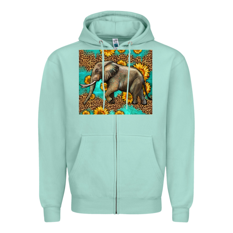 Western Sunflowers Elephant Zipper Hoodie by LillyAllenDesigns | Teevron