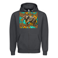 Smoke western sunflowers elephant Zipper Hoodie - LillyAllenDesigns