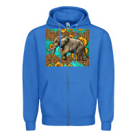 True Royal western sunflowers elephant Zipper Hoodie - LillyAllenDesigns