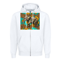 White western sunflowers elephant Zipper Hoodie - LillyAllenDesigns