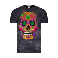 Cloud Black sugar skull Vintage Tee - FaDigitalArtStudio