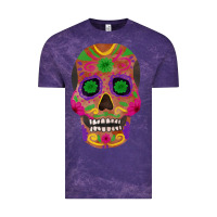 Cloud Purple sugar skull Vintage Tee - FaDigitalArtStudio