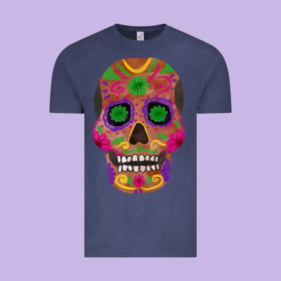 Sugar Skull Vintage Tee Designed By Fadigitalartstudio