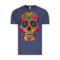 Vintage Denim sugar skull Vintage Tee - FaDigitalArtStudio