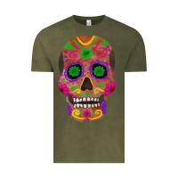 Vintage Olive sugar skull Vintage Tee - FaDigitalArtStudio