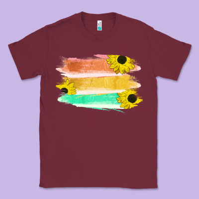 Colored Triple Sunflower Brush Strokes Classic Tee Designed By Bettercallsaul