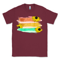 Burgundy Colored Triple Sunflower Brush Strokes Classic Tee - Bettercallsaul