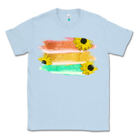 Dusty Blue Colored Triple Sunflower Brush Strokes Classic Tee - Bettercallsaul