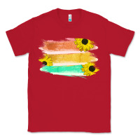 Red Colored Triple Sunflower Brush Strokes Classic Tee - Bettercallsaul