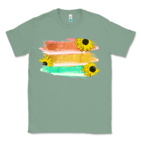 Sage Colored Triple Sunflower Brush Strokes Classic Tee - Bettercallsaul