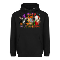 Black Happy Hallothanksmas goats Heavyweight Hoodie - NancyCooperArtShop