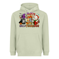 Matcha Happy Hallothanksmas goats Heavyweight Hoodie - NancyCooperArtShop