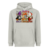 Moon Dust Happy Hallothanksmas goats Heavyweight Hoodie - NancyCooperArtShop