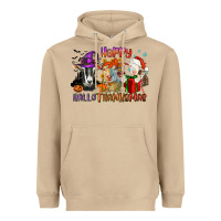 Mushroom Happy Hallothanksmas goats Heavyweight Hoodie - NancyCooperArtShop