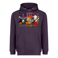 Plum Happy Hallothanksmas goats Heavyweight Hoodie - NancyCooperArtShop