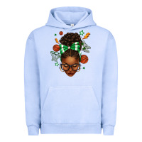Pigment Grape Ice Afro Messy Bun Basketball Green Bow Urban Hoodie - texasbilliewilder