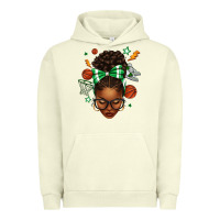 Pigment Pistachio Afro Messy Bun Basketball Green Bow Urban Hoodie - texasbilliewilder