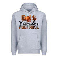Heather Grey Fall Family Football Premium Hoodie - LillyAllenDesigns